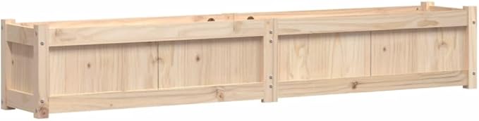 Garden Planter Set of 2 Solid Pine Wood Large 70.9x70.9x12.2 inch Untreated Finish Rectangular Raised Garden Bed for Outdoor Plants Balcony Patio