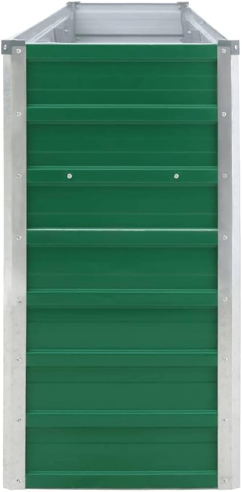 Raised Garden Bed 126 x 15.7 x 30.3 Galvanized Steel Green Outdoor Raised Planter Box for Vegetable Garden Flowers Herbs Patio Backyard Durable Garden Boxes with Safety Edge Fold