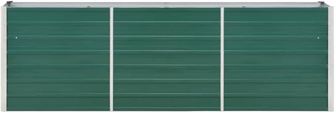Green Galvanized Steel Raised Garden Bed Large 94.5x15.7x30.3in Outdoor Planter Box for Vegetables Herbs Flowers Durable Patio Backyard Gardening