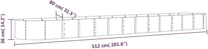 vidaXL Garden Raised Bed Anthracite Powder-Coated Steel Extra Long