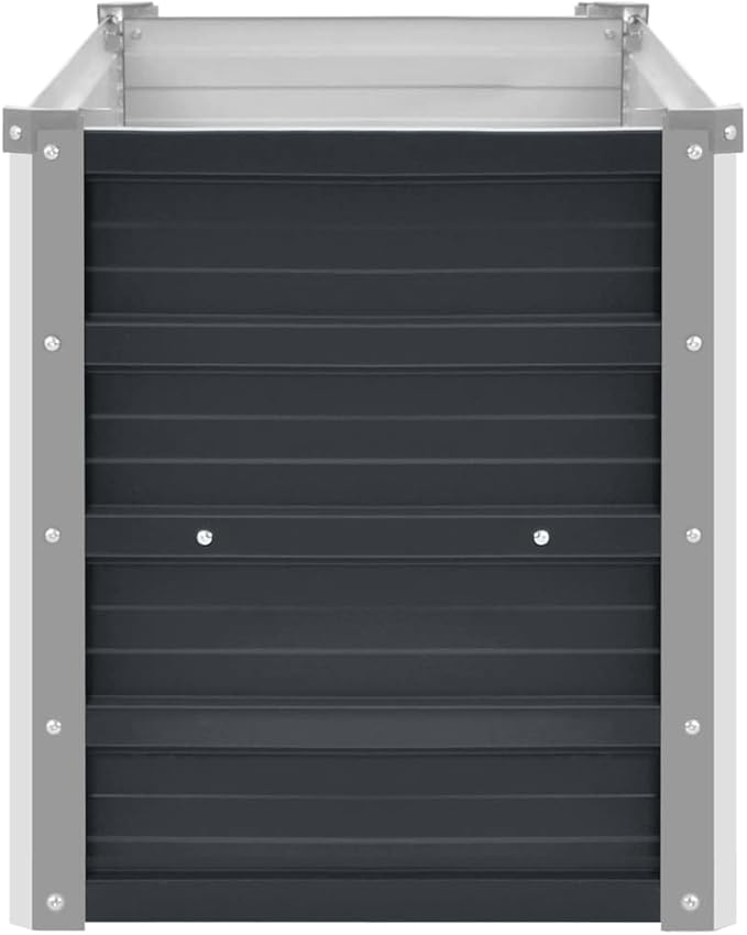 Galvanized Steel Raised Garden Bed 39.4x39.4x17.7 Anthracite Planter for Vegetables Herbs Flowers – Durable Easy Assembly