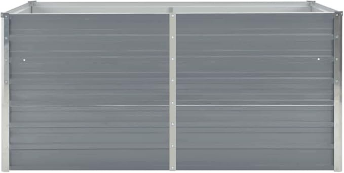 Outdoor Garden Raised Bed Galvanized Steel Metal Outdoor Garden Raised Planter Box for Flowers Vegetables Fruits Herbs Gray 63x31.5x17.7