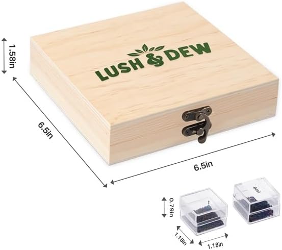 Lush&ampDew Save Bees Garden Seed Bank Gardening Gift for Women Men16 Varieties Non-GMO Heirloom Pollinator-Friendly Vegetable Flower Seeds Kit Planting in Raised Beds Outdoors Milkweed Poppy Lup
