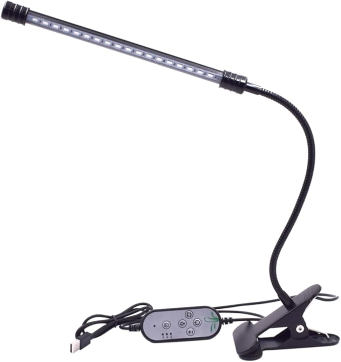 POPETPOP 9w Adjustable Dimmable Led Plant Grow Light Single Head Timing Feature for Indoor Vegetables Garden