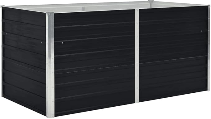 Raised Garden Bed 63x31.5x17.7 Galvanized Steel Anthracite