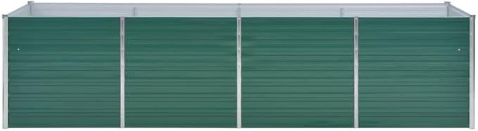 vidaXL Large Garden Raised Bed 126x31.5x31.3 Galvanized Steel Outdoor Planter Box Green Ideal for Plants Vegetables Herbs and Flowers
