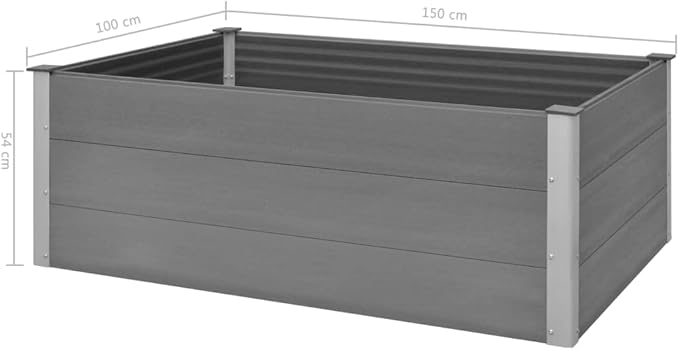 SKM Garden Raised Bed WPC 150x100x54 cm Grey (Weight-41KG)