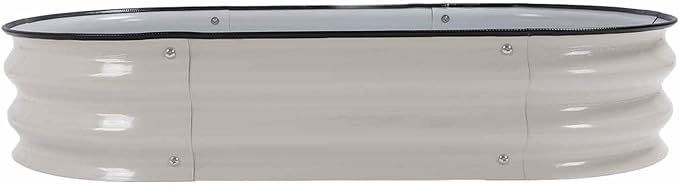 Zerodis Raised Garden Bed Kit for Vegetables Flower Raised Planter Bed 304 Stainless Steel Stable Open Base Wide Application (Ivory White)