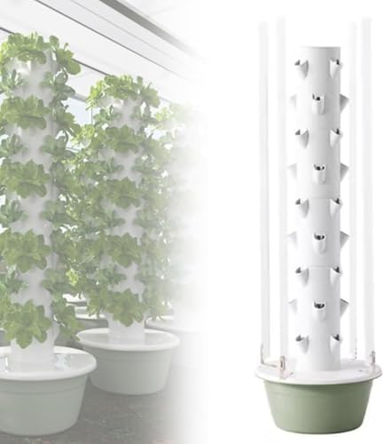 Vertical Hydroponics Growing System Tower Garden with LED Light - 7-Layer Vertical Planter for Home &amp Indoor Gardening Ideal for Herbs &amp Vegetables