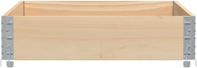 Rustic Solid Pine Wood Garden Planter Foldable Rectangular Raised Garden Bed 31.5x47.2x8.5 Inch Stackable Planter Box for Outdoor Plants Patio Balcony