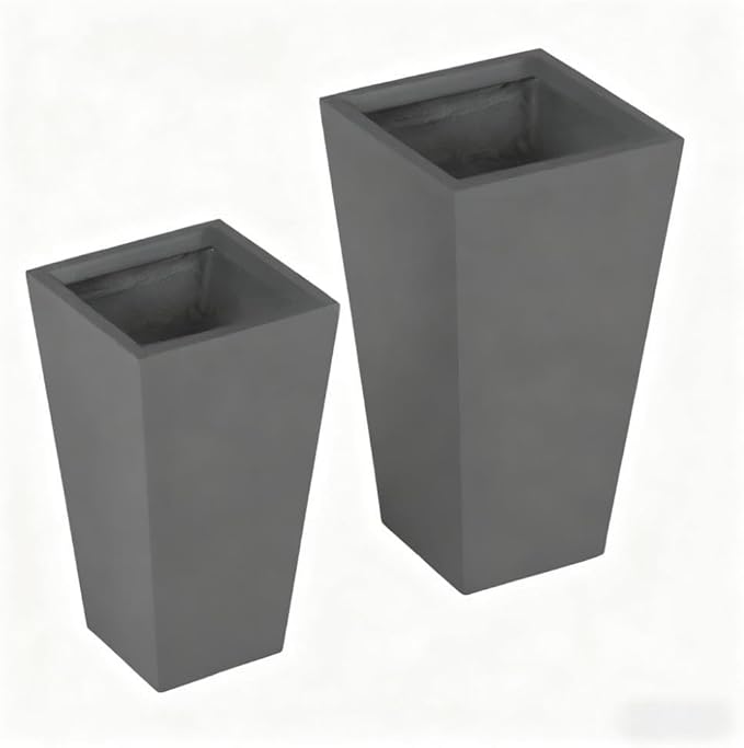 Stackable Plant Pot2 Pack Outdoor Planter SetFlower Pots with Drainage Holesfor PorchEntrywayPatioYardGarden