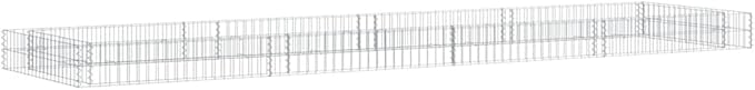YAFF Large Gabion Raised Garden Bed in Silver Galvanized Steel for Outdoor Landscaping