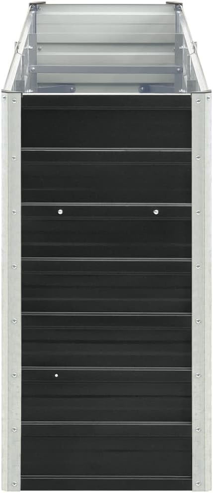 Raised Garden Bed Galvanized Steel 94.5x15.7x30.3 Anthracite Metal Outdoor Planter Elevated Garden Bed Flower Bed Vegetable Garden Planter for Patio Balcony and Garden