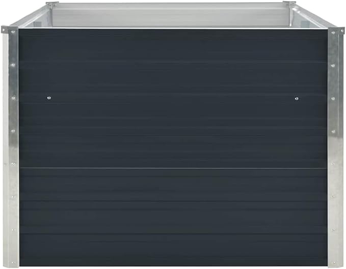 Galvanized Steel Raised Planter Box 63x31.5x17.7 Anthracite Outdoor Garden Bed for Herbs Vegetables Patio Balcony Modern Design