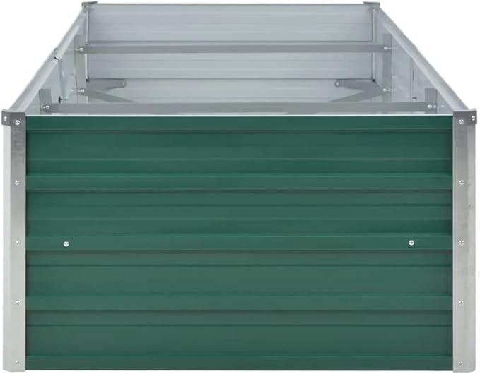 Galvanized Steel Garden Raised Bed Kit Outdoor Planter Raised Garden Boxes Metal Raised Garden Beds for Vegetables Herbs Flowers 94.5x31.5x17.7 Green-1096