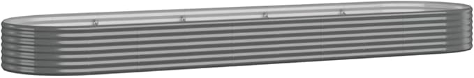 Metal Raised Garden Bed Garden Raised Bed Powder-Coated Steel Outdoor Planter Box for Vegetables Herbs Flowers 155.9x39.4x14.2 Gray-134
