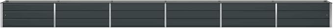 Outdoor Metal Raised Garden Bed Steel Planter Box for Gardening Vegetables Fruits Flowers Easy Assembly 228.35 x 19.69 x 17.72 in Anthracite-836