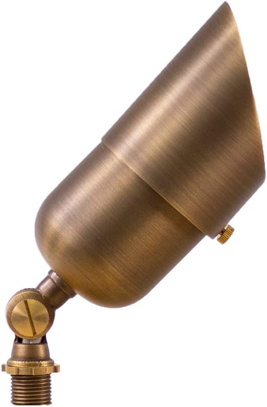 12V LogiSpot Brass Outdoor Spotlight (Bronze) with 5W 2700K Warm White 400 Lumen MR16 LED Bulb for Low Voltage Landscape Lighting of Yard Lawn Garden Patio Trees &amp House