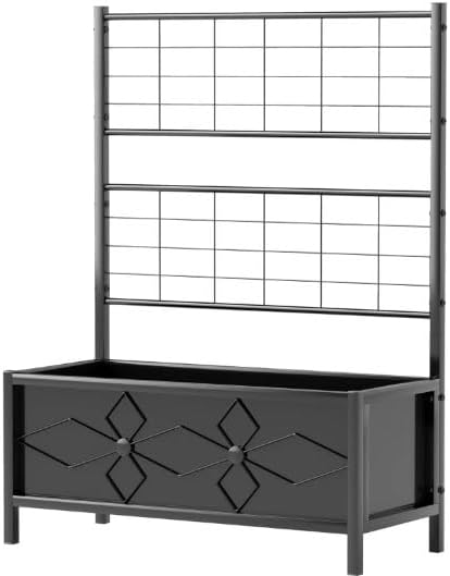 Garden BedOutdoor Planter Box Galvanized Raised Garden Bedwith for Climbing Vines