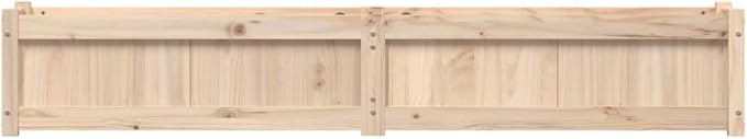 Garden Planter Set of 2 Solid Pine Wood Large 70.9x70.9x12.2 inch Untreated Finish Rectangular Raised Garden Bed for Outdoor Plants Balcony Patio