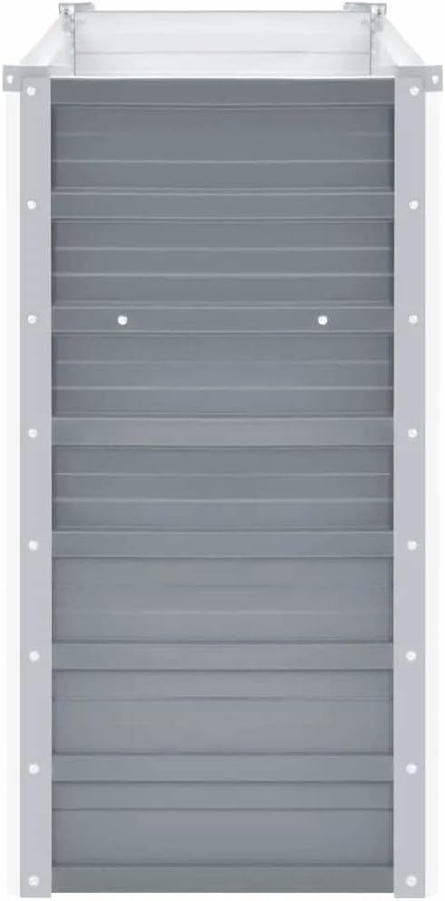 Garden Raised Bed Galvanized Steel 63x15.7x31.3 Gray
