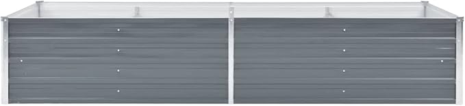 Raised er BedRaised Planters for GardenOutdoor er Box Garden Raised Bed Galvanized Steel 94.5x31.5x17.7 Gray