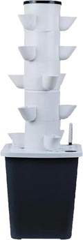 30 Tower Garden Hydroponic Growing System Kit for Herbs2/3/4/5/6 Layer Indoor Vertical System with Self-Watering Tank Space-Saving Aeroponic Planter for Vegetables (5 layers/25 Holes)