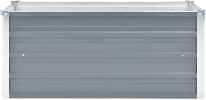 SKM Raised Bed Gray Galvanized Steel 39.4 x 15.7 x 17.7 in Raised BedGrey (Weight 9.3KG)