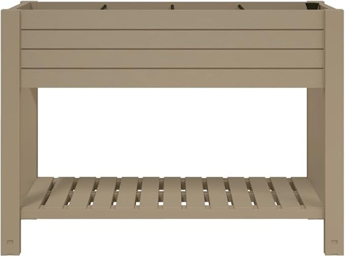 Garden Raised Bed Light Brown for Vegetables Herbs Planting Flower Gardening Outdoor - 43.3x17.7x31.1 Polypropylene