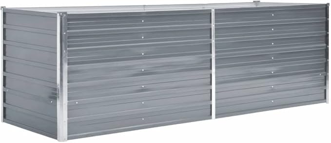Garden Raised BedFlowerpotsPlantersRaised Garden PlanterRaised Planter Boxfor Indoor Outdoor VegetablesFruitsPotatoFlowersGalvanized Steel 94.5x31.5x31.3 Gray