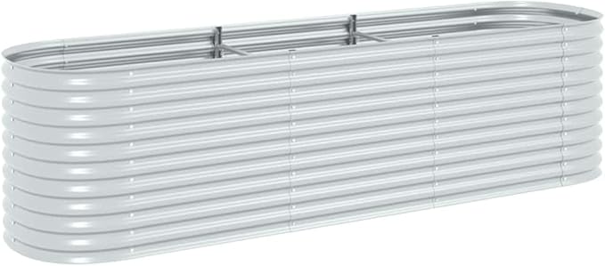 Garden Raised Bed Silver Galvanized Steel 126x31.5x31.9 inch Large Outdoor Metal Planter Box for Vegetables