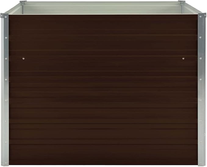 SKM Raised Garden Bed Brown 100x100x77 cm Galvanised Steel (Weight-10KG)