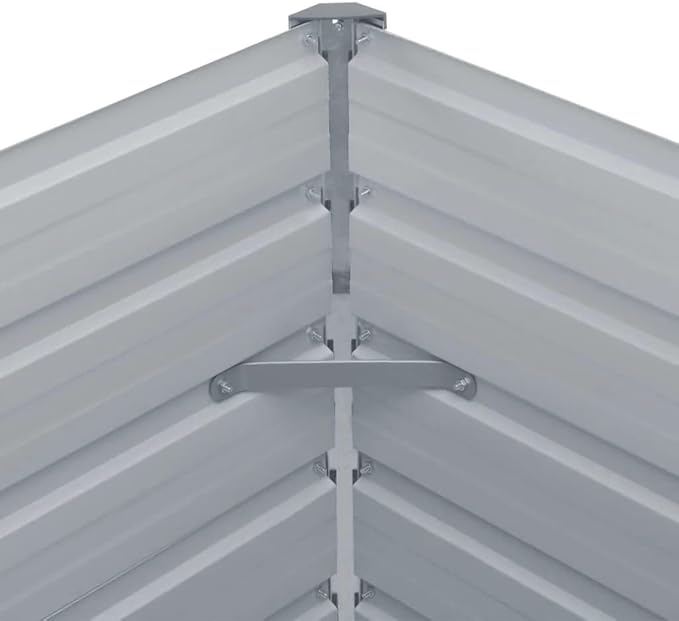 Grey Galvanized Steel Raised Garden Bed 63x31.5x17.7 Inch Rectangular Planter for Outdoor Plants Durable Weather Resistant Raised Beds for Gardening