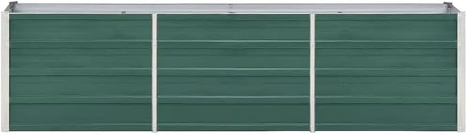 Galvanized Steel Raised Garden Bed Kit Outdoor Galvanized Planter Raised Garden Boxes Metal Raised Garden Beds for Vegetables 94.5x15.7x17.7 Green