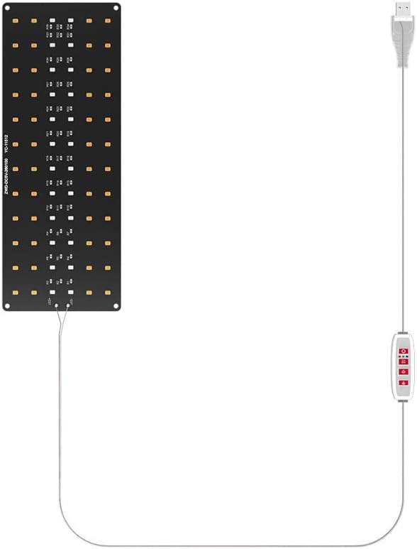 1Head USB Powered LED Indoors Plant Panel Light DC5V Full Spectrum Cultivation Lamp 5 Level Dimmable Timing 4/8/12Hours Vegs Flowers Hydroponic Fill Lamps Sunlight Seeding Cultivate UV IR Greenhouse