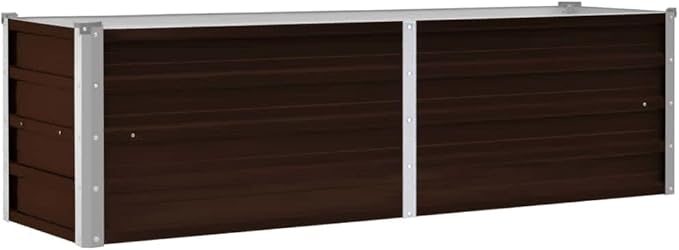 SKM Garden Raised Bed Brown 63x15.7x17.7 Galvanized Steel (6 KG/13.2 LBS)
