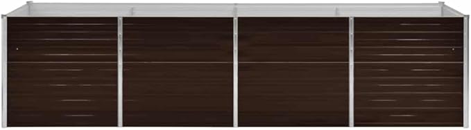 Garden Raised Bed Brown 126x31.5x30.3 Galvanized Steel Planter for Outdoor Use Large Vegetable and Flower Beds Elevated Garden Box for Balcony Patio or Backyard