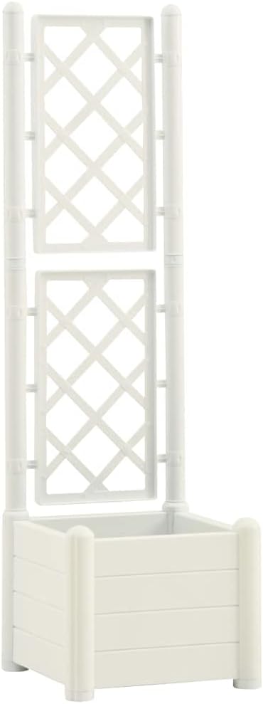 vidaXL Garden Planter White Polypropylene Medium Durable