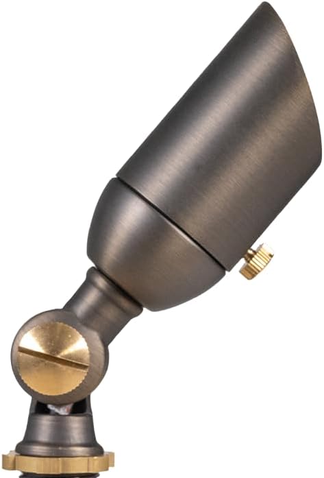 VOLT 12V Brass Mini Outdoor Spotlight (Bronze) for Low Voltage Landscape Lighting of Yard Lawn Garden Patio Trees &amp House