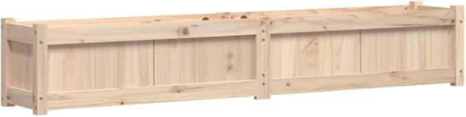 Solid Wood Pine Planter Box for Outdoor Vegetable Flower Herb and Plant Gardening Large Metal Raised Garden Beds - 70.9 x 12.2 x 12.2