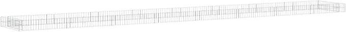 Gabion Raised Bed Galvanized Steel Garden Planter Box 800x100x20cm Landscape Border for Outdoor Plants Flowers Patio
