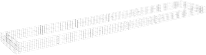 YAFF Gabion Raised Bed Galvanized Steel 236.2x39.4x7.9 (37.29lbs)