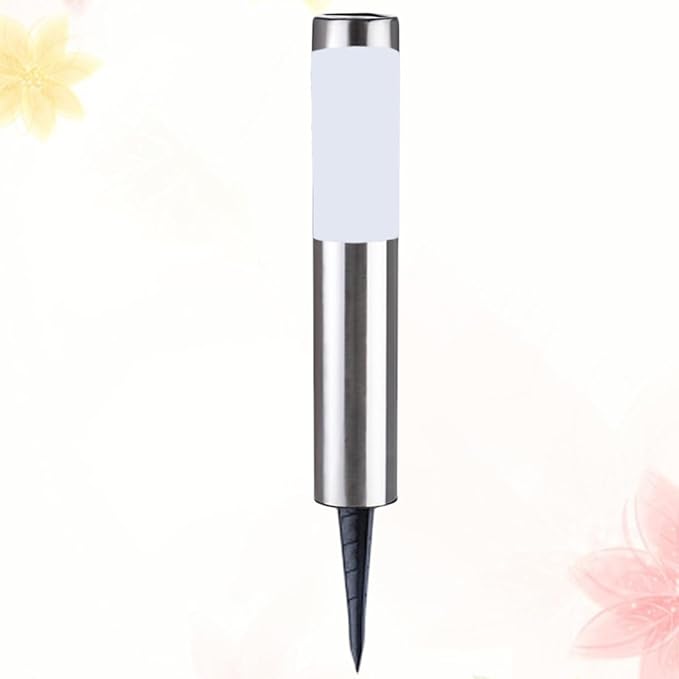 ARTIBETTER Solar Lawn Light LED Stainless Steel Outdoor Garden Lamp with Ground Plug Solar Powered Landscape Lighting for Patio Driveway Walkway Up to Hours Operation