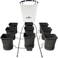 AutoPot 9 Pot XL System with 6.6 Gallon Plastic Pots and 25 Gallon PRO FlexiTank - Self-Watering Gravity-Fed Hydroponic System (9PotXL - 6.6 Gallon - 25 Gallon PRO FlexiTank) Indoor Black