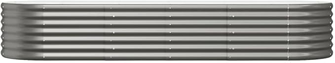 Garden Raised Planter Raised bedsGalvanized PlanterFlower BedTroughMetal PlanterRaised Garden BedBed Powder-Coated Steel 88.2x31.5x14.2 Gray