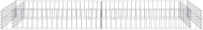 Silver Galvanized Steel Gabion Raised Bed 78.7 x 39.4 x 7.9 in Large Modern Garden Fence Planter Frame for Patio Privacy Screen Outdoor Landscaping
