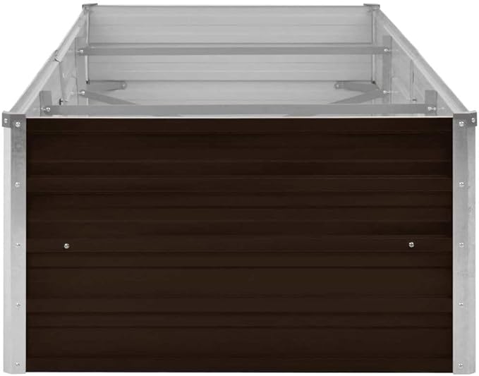 Galvanized Steel Raised Garden Bed for Fence Wall Retaining or Landscape - Brown - Durable &amp Large