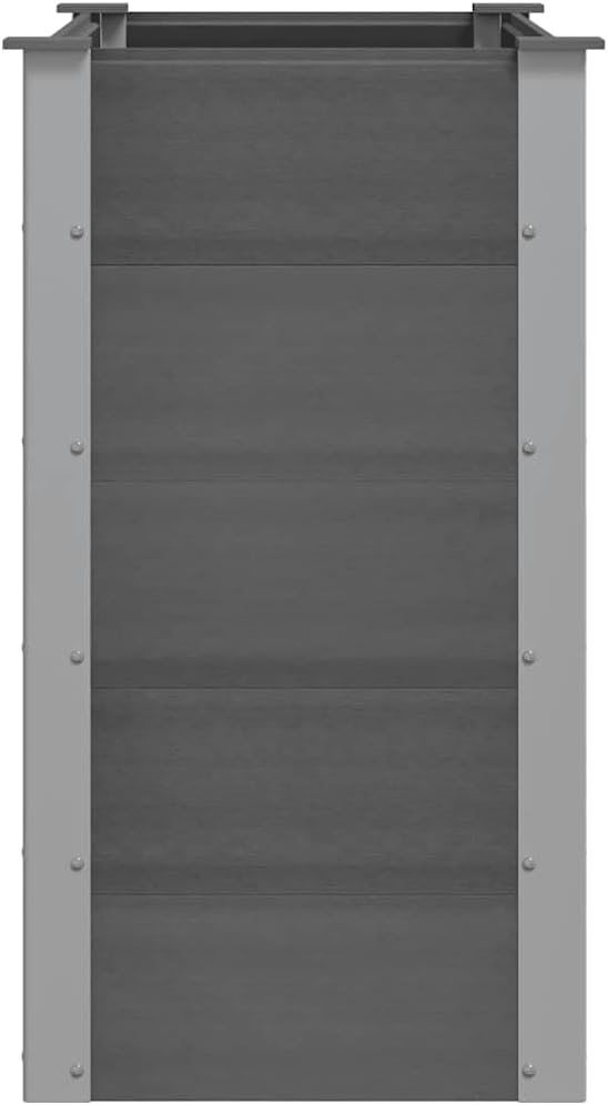 Modern Design Garden Raised Bed Wood Look Planter Box for Gardening Vegetables Fruits Flowers Gray Wood-Plastic Composite 39.4x19.7x35.8-461