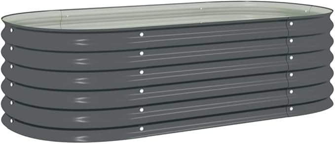 Planter Garden Boxes Outdoor Flowers Planter Boxes Easy Assembly Metal Steel Raised Garden Bed Kit 63x31.5x17.3 Gray-928