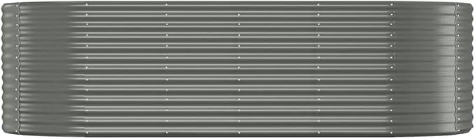 Outdoor Garden Raised Bed Powder-Coated Steel Outdoor Raised Garden Bed Planter Box for Vegetables Grass Lawn Yard 98x39.4x26.8 Gray-268
